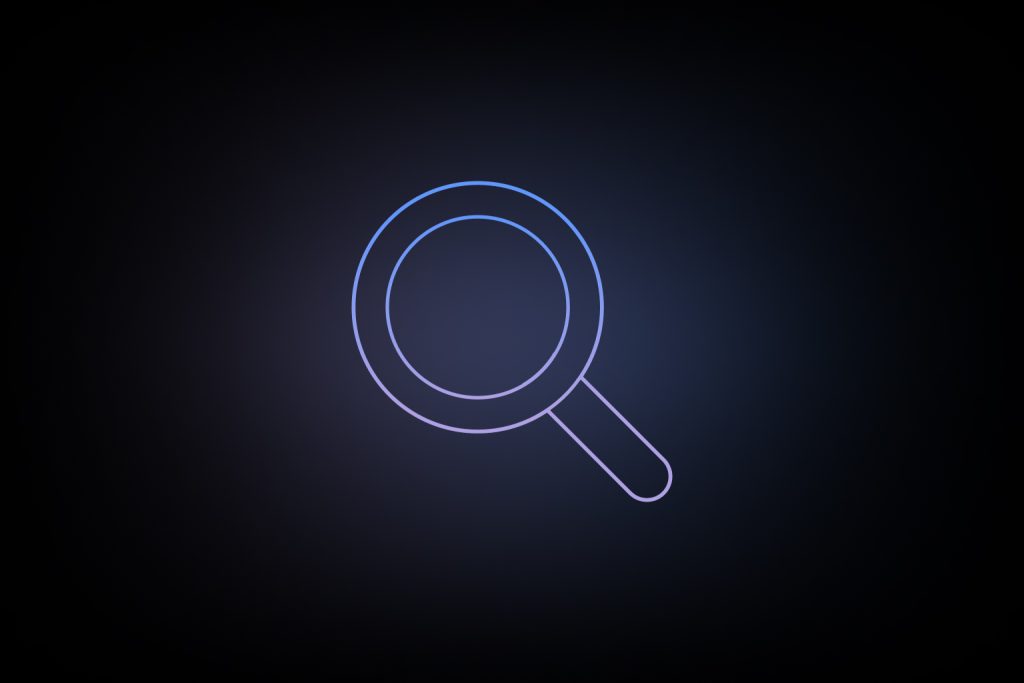 Expert Under the Lens: magnifying glass on a dark background with the tribe47 gradient
